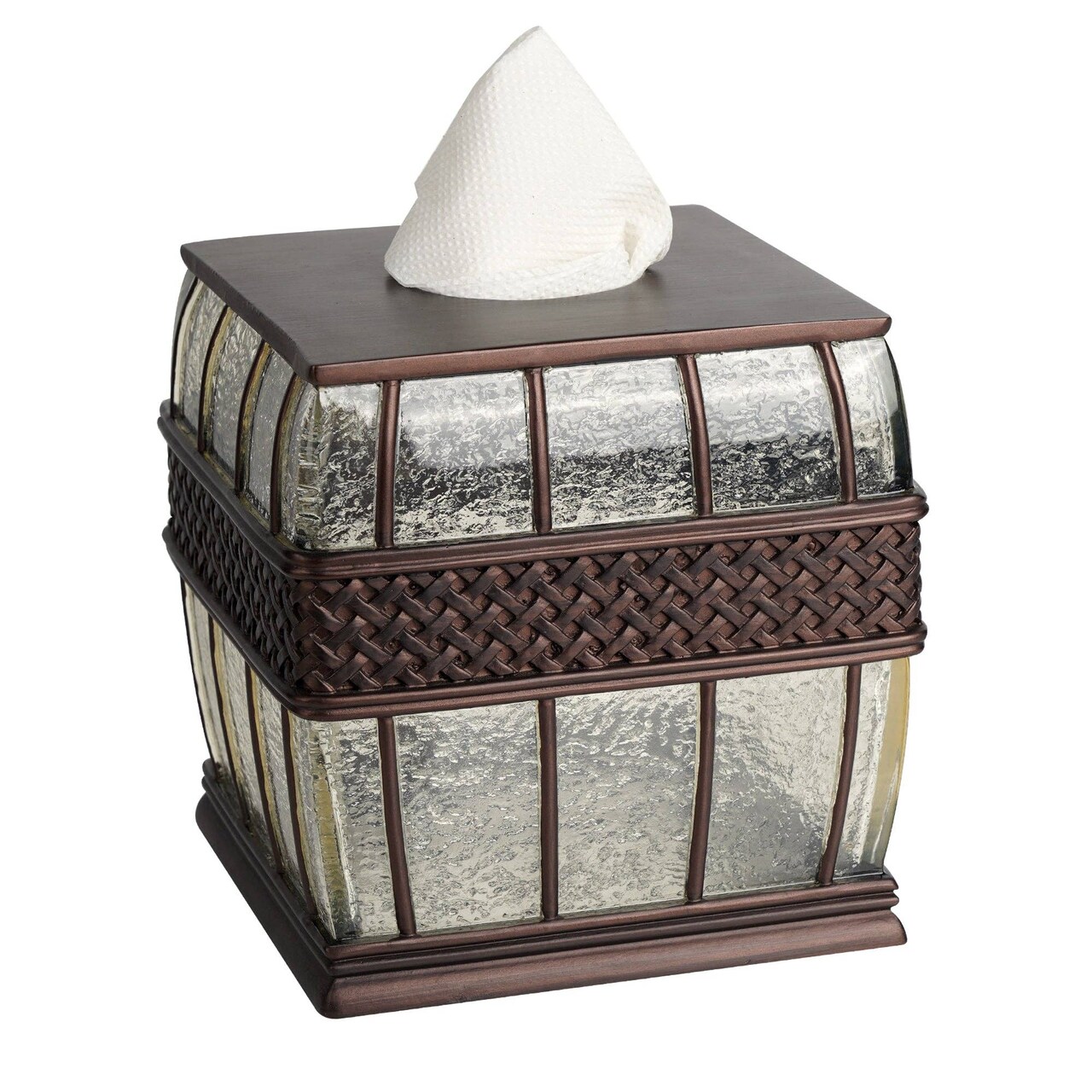 Tissue Box Cover | Resin Square Tissue Box Holder | Oil Rubbed Bronze Finish for Bathroom & Countertops